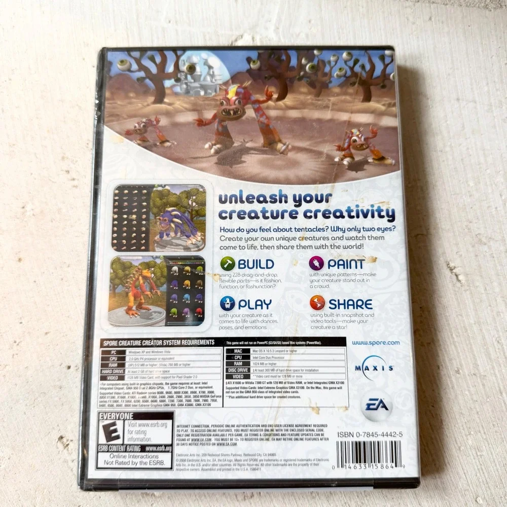 Spore Creature Creator PC Mac CD-ROM 2008 Maxis EA Simulation Game Starter Kit